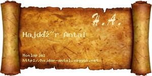 Hajdár Antal névjegykártya